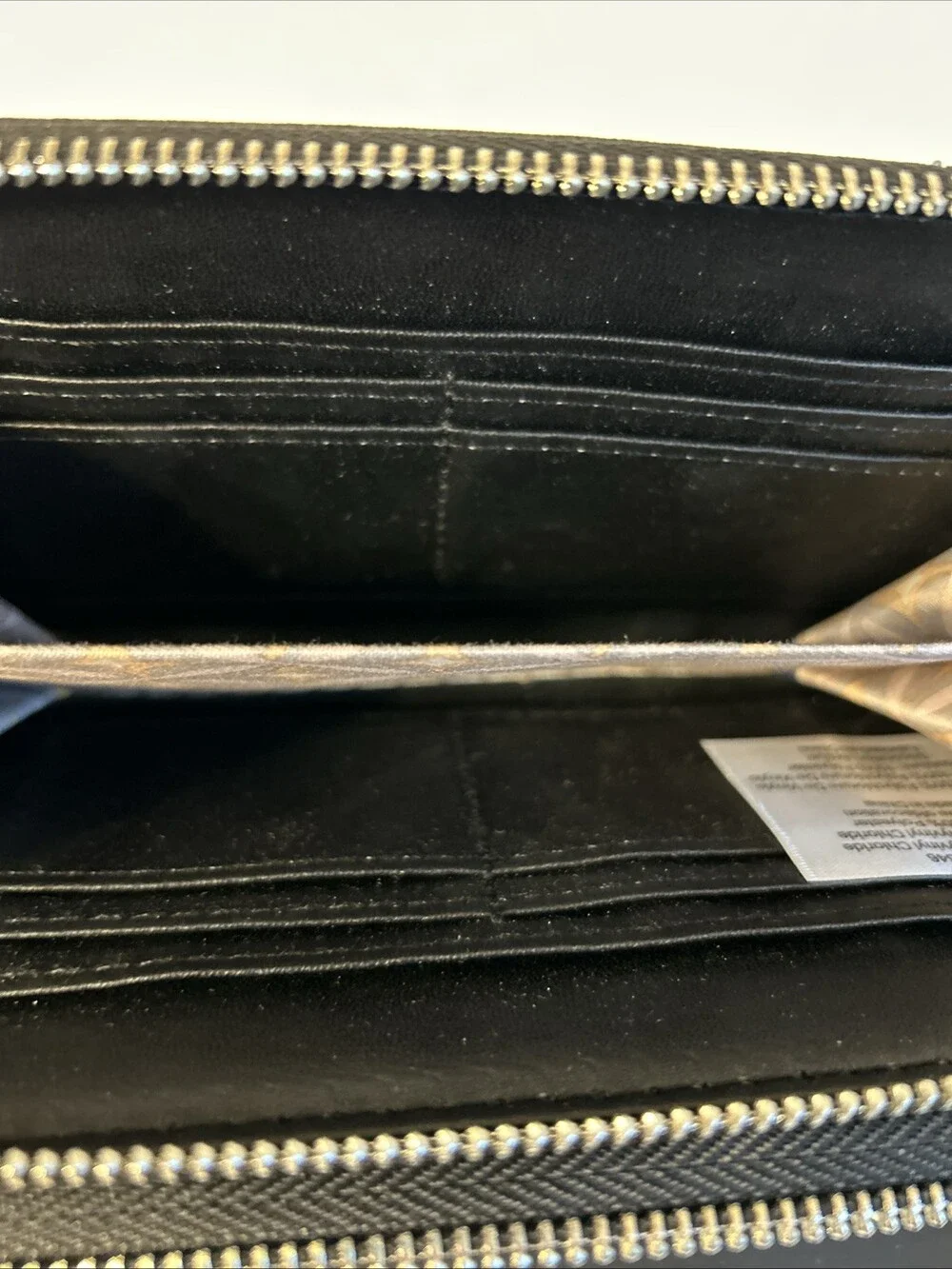 CXL By Christian Lacroix Wristlet Wallet Womens Black Ames Denim Double Zipper